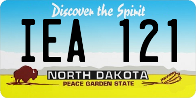 ND license plate IEA121