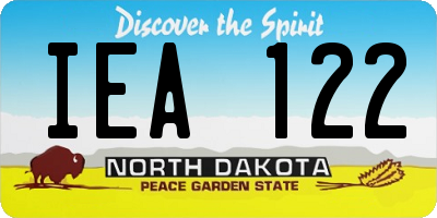ND license plate IEA122