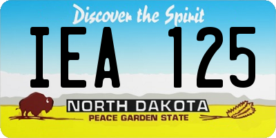 ND license plate IEA125