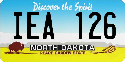 ND license plate IEA126