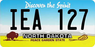 ND license plate IEA127