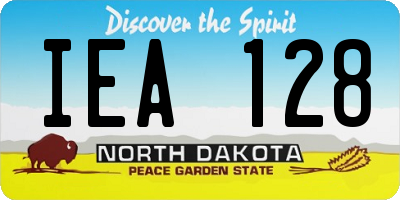 ND license plate IEA128