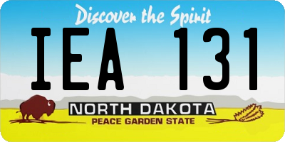 ND license plate IEA131