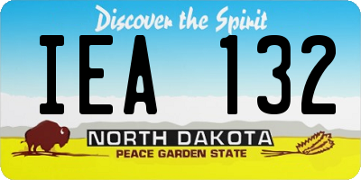 ND license plate IEA132