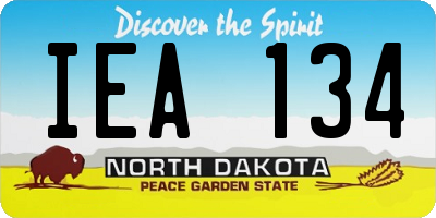 ND license plate IEA134