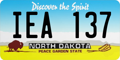 ND license plate IEA137
