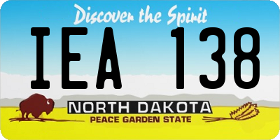 ND license plate IEA138