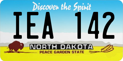 ND license plate IEA142