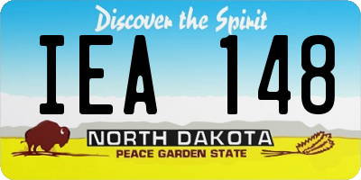 ND license plate IEA148