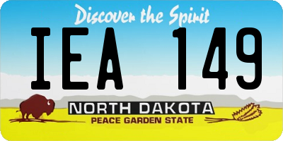 ND license plate IEA149