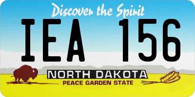 ND license plate IEA156