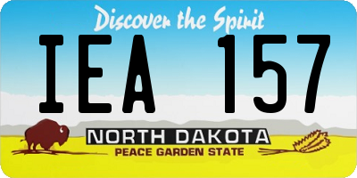 ND license plate IEA157