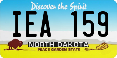 ND license plate IEA159