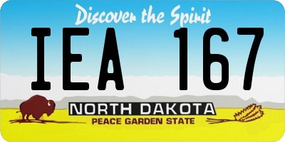 ND license plate IEA167