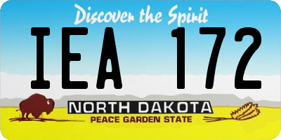 ND license plate IEA172