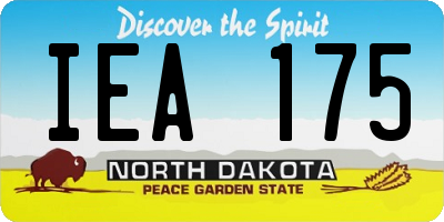 ND license plate IEA175