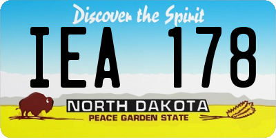 ND license plate IEA178