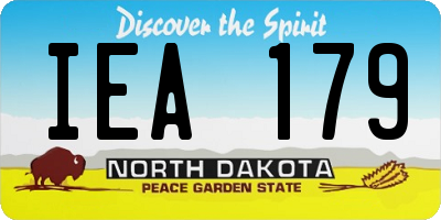ND license plate IEA179