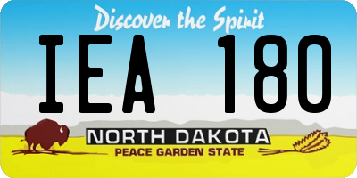 ND license plate IEA180