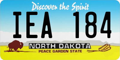 ND license plate IEA184