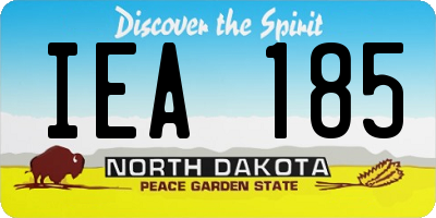 ND license plate IEA185