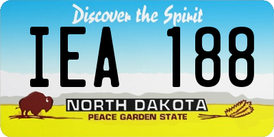 ND license plate IEA188