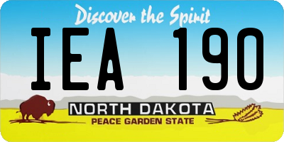 ND license plate IEA190