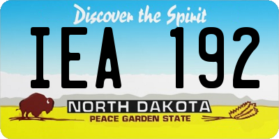 ND license plate IEA192