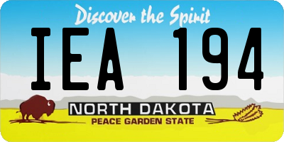 ND license plate IEA194