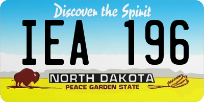 ND license plate IEA196