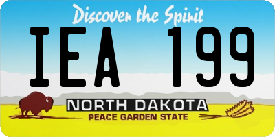 ND license plate IEA199
