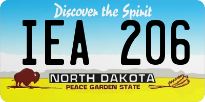 ND license plate IEA206