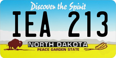 ND license plate IEA213