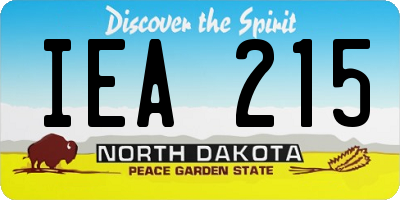 ND license plate IEA215