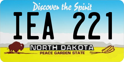ND license plate IEA221