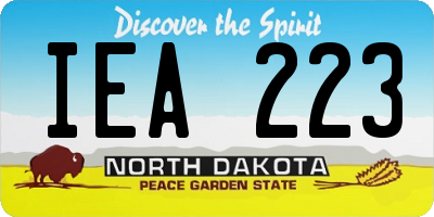 ND license plate IEA223