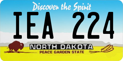 ND license plate IEA224