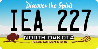 ND license plate IEA227