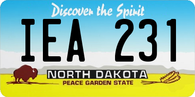 ND license plate IEA231