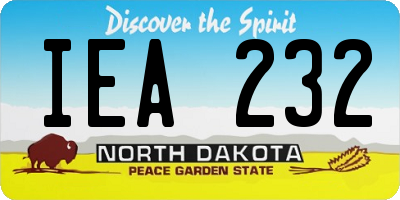 ND license plate IEA232
