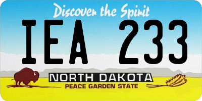 ND license plate IEA233