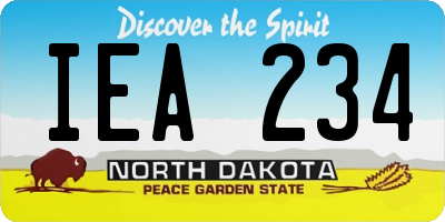 ND license plate IEA234