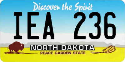 ND license plate IEA236