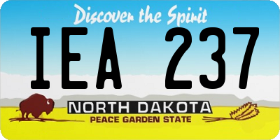ND license plate IEA237