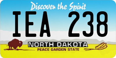ND license plate IEA238