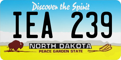 ND license plate IEA239