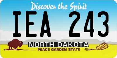 ND license plate IEA243