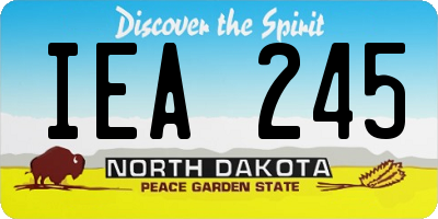 ND license plate IEA245