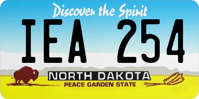 ND license plate IEA254
