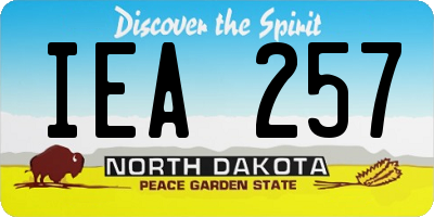 ND license plate IEA257